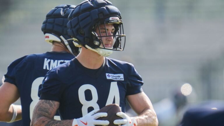 It appears that Chicago Bears tight end Loveland is not expected to play in the upcoming game against the Las Vegas Raiders. Can you tell me more about the context of this game or what you would like to know about the Bears or Raiders?